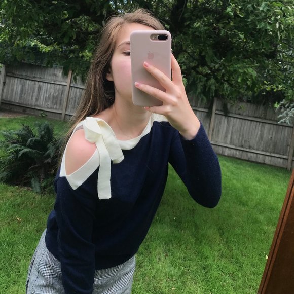 J. Crew Navy Merino Wool Sweater - Picture 3 of 4